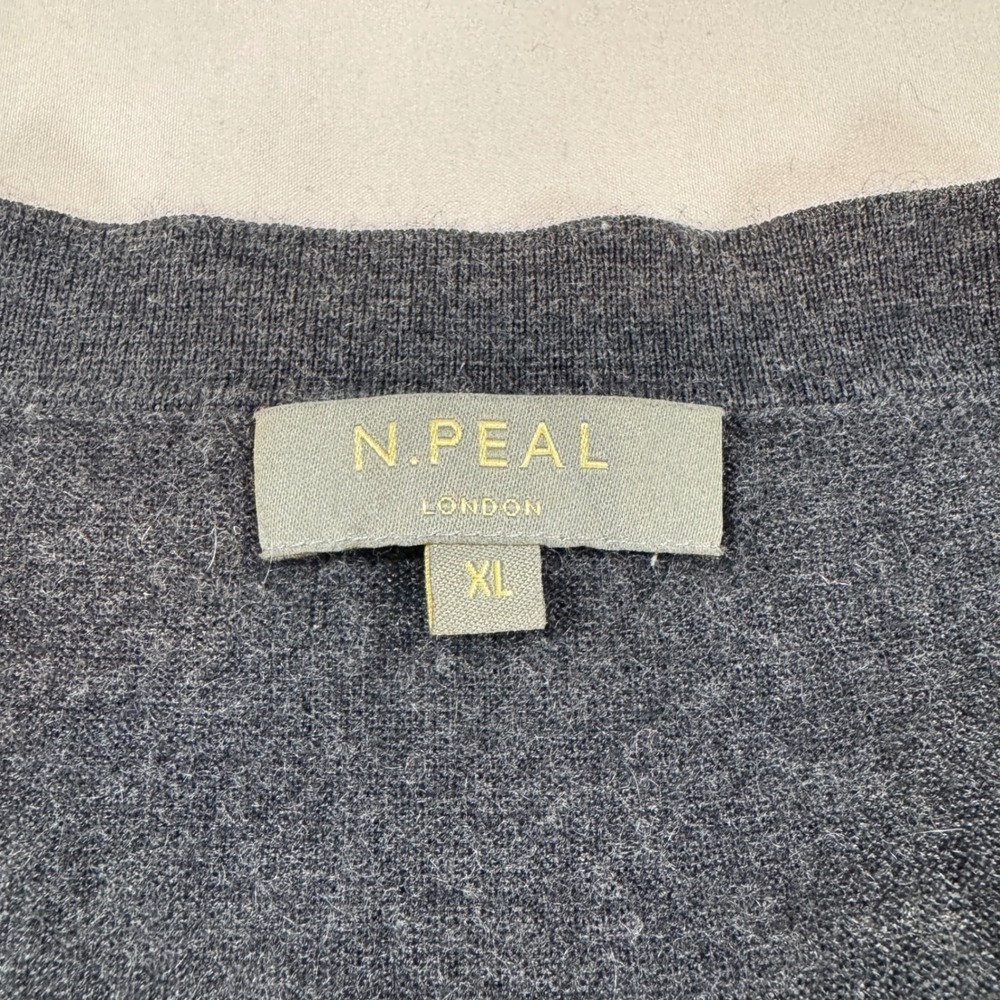 N. Peal Cashmere & Silk Full Zip Knitted Charcoal Waistcoat Size XL Quiet Luxury - Picture 3 of 7